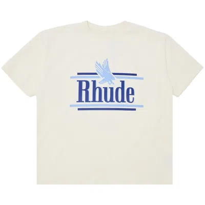 Pre-owned Rhude Rossa Tee 'vintage White/blue' | Black | Men's Size Xl