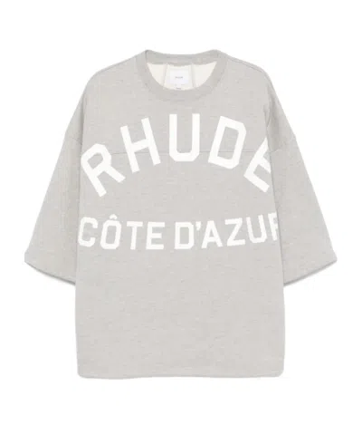 Rhude Round Neck Short Sleeve T-shirt In White