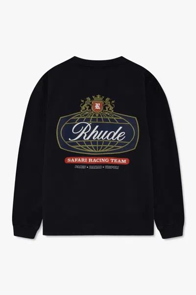 Rhude Safari Crest Ls T Shirt In Black