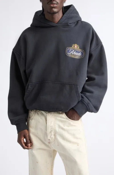 Rhude Safari Crest Oversize Cotton Pullover Hoodie In Multi