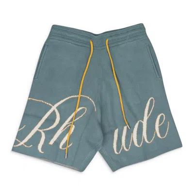 RHUDE SAGE KNIT SCRIPT SHORTS