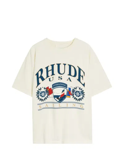 Rhude Sailing Graphic T-shirt In White