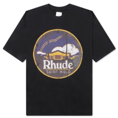 Pre-owned Rhude Saint Malo Short Sleeve Tee Shirt Black
