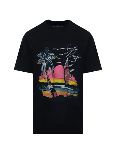 Rhude Saint- T-shirt In Blue