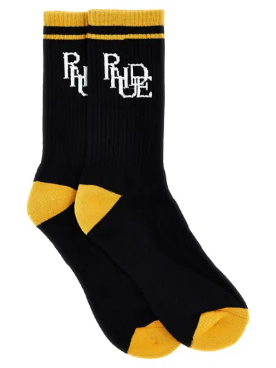 Rhude Scramble Logo Socks In Black
