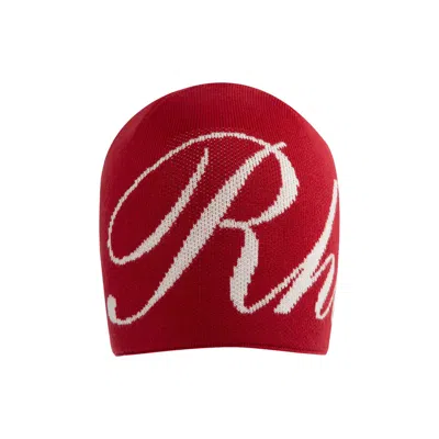 Pre-owned Rhude Script Beanie 'red/cream' | Men's Size Onesize