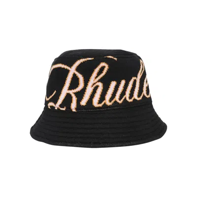 Pre-owned Rhude Script Bucket Hat 'black/pink/orange' | Men's Size Onesize