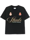 Rhude Script Crest T-shirt In Black