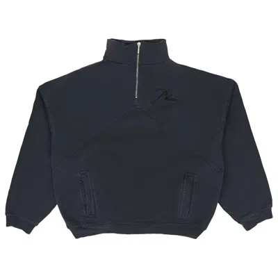 Pre-owned Rhude Script Logo Quarter Zip 'black' | Men's Size Xl