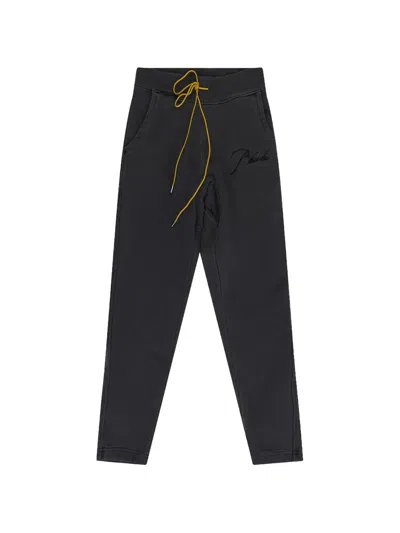 Rhude Script Logo Relaxed Track Pants In Black