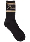Rhude Script Logo Stretch-cotton Socks In Black