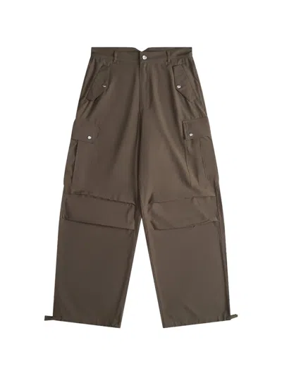 Rhude Seersucker Parachute Track Pants In Brown