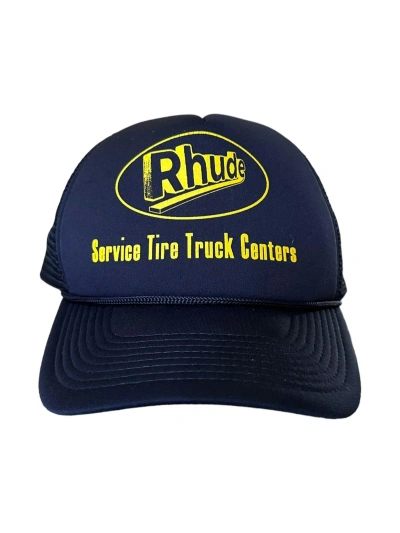 Pre-owned Rhude Service Trucker Hat In Navy