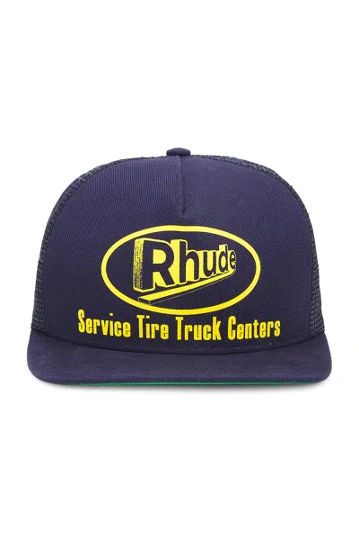 Rhude Service Trucker Hat In Navy