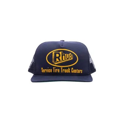 Pre-owned Rhude Service Trucker Hat 'navy' In Blue