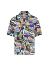 Rhude Graphic Print T-shirt With Patch Pocket In Blue
