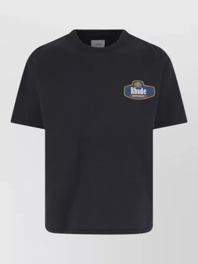 Rhude Short Sleeve Crew Neck Graphic T Shirt In Black