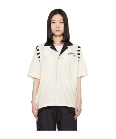 Rhude Short-sleeved Logo Shirt In White