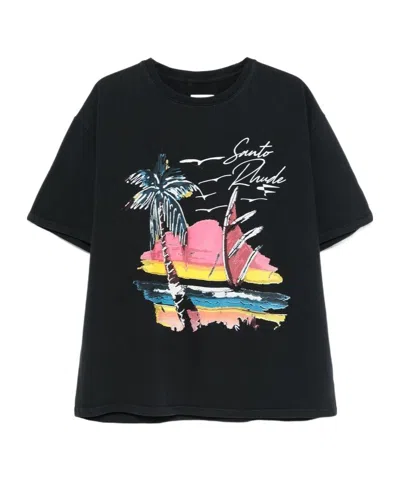 Rhude Short-sleeved T-shirt In Black