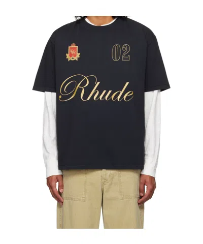 Rhude Short-sleeved T-shirt In Vtg Black
