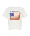Rhude Graphic Print Crew Neck Short Sleeve T-shirt In White