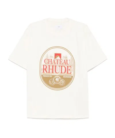 Rhude Short-sleeved T-shirt In White