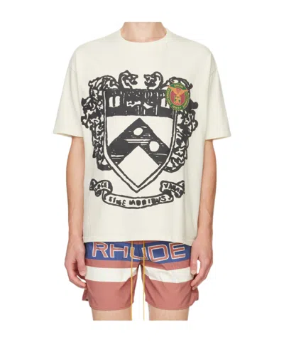 Rhude Short-sleeved T-shirt In White
