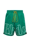 Rhude Green Drawstring Shorts In Green
