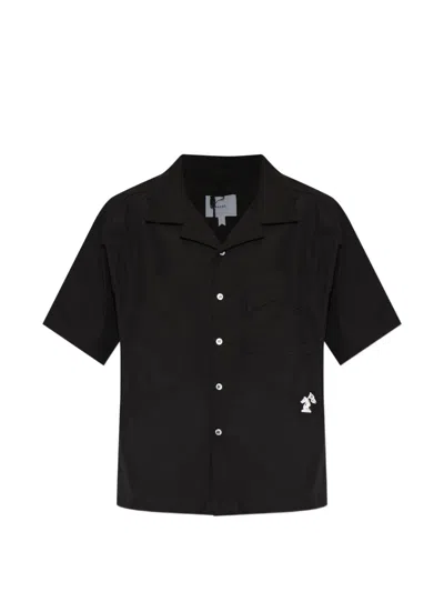 Rhude Short-sleeve Embroidered Shirt In Black