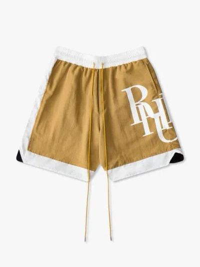 Pre-owned Rhude Side Logo Shorts In Brown