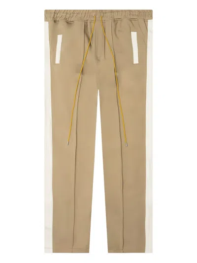 Rhude Side-stripe Elastic-waist Track Pants In Neutral