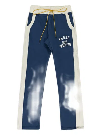 Rhude Side-stripe Track Pants In Blue