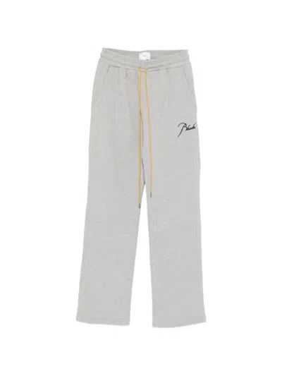 Rhude Signature Drawstring Trousers In Gray