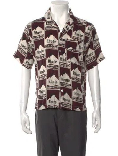 Pre-owned Rhude Silk Graphic Print Shirt