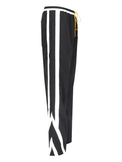 Rhude Logo-print Track Pants For Men In Blackwhite