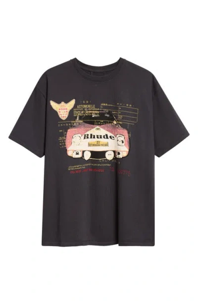 Rhude Slip Graphic T-shirt In Black