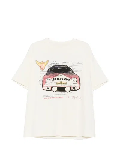 Rhude Slip Graphic-print T-shirt In White