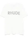 Rhude Logo Slub T-shirt In White