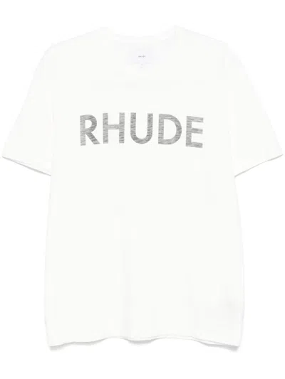 RHUDE SLUB-T-SHIRT MIT LOGO
