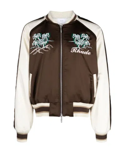 Rhude Souvenir Embroidered Bomber Jacket In Multicolor