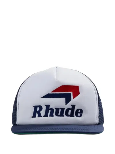 Rhude Speedmark Embroidered Cap In White