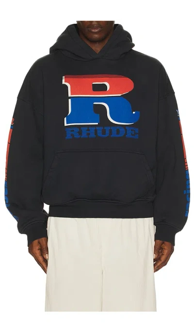Rhude Logo Graphic Hoodie In Black