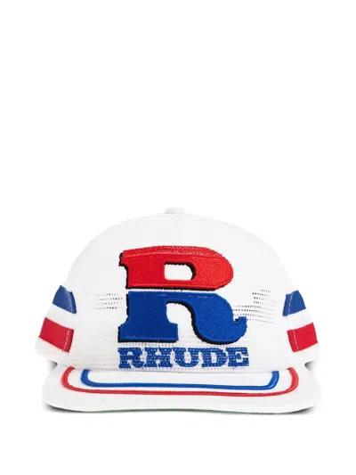 Rhude Split Petrol Mesh Trucker Hat In Purple