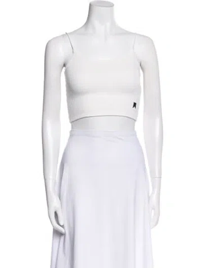 Pre-owned Rhude Square Neckline Sleeveless Crop Top In White