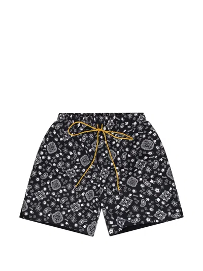 Rhude Ssense Exclusive Bandana Shorts In Black
