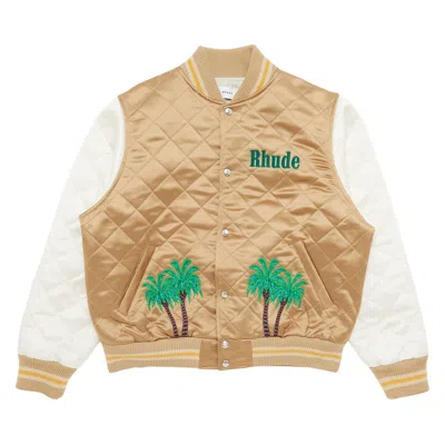 Pre-owned Rhude St. Barths Bomber Jacket 'white/tan'