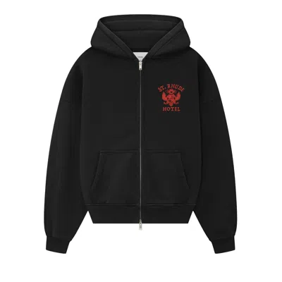 Pre-owned Rhude St.  Seal Zip Up Hoodie 'vintage Black/red' | Men's Size S