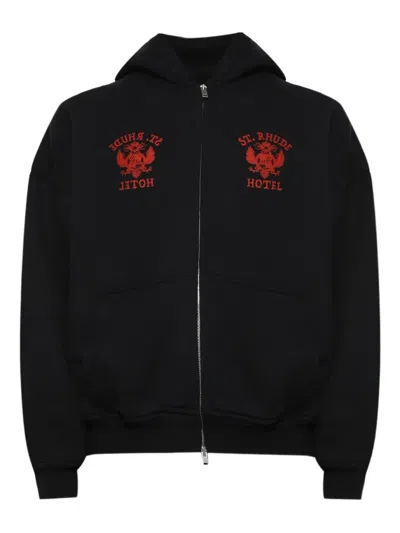 Rhude St.  Zip-up Hoodie In Black