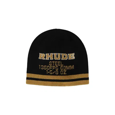 Pre-owned Rhude Steel Beanie 'black/yellow' | Men's Size Onesize