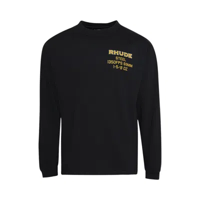 Pre-owned Rhude Steel Long-sleeve Tee 'vintage Black'